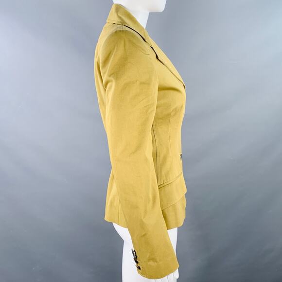 DOLCE & GABBANA Size 6 Khaki Cotton Twill Fitted Button Up Jacket Blazer - Picture 2 of 10